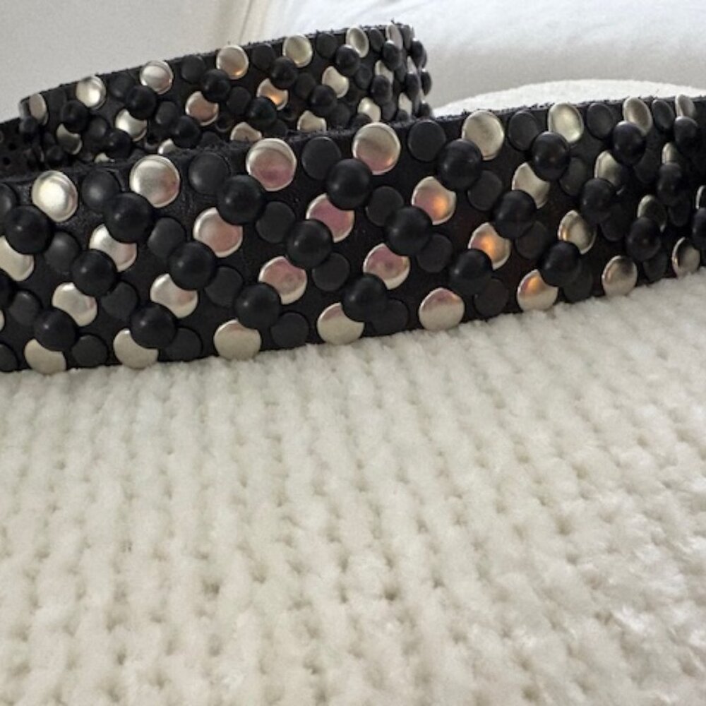 Leather studded belt